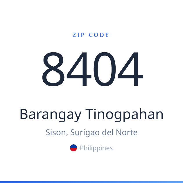 8404 Barangay Tinogpahan ZIP Code 8404 | Sison, Philippines