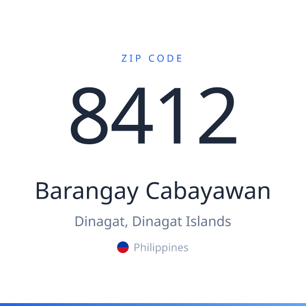 8412 Barangay Cabayawan ZIP Code 8412 | Dinagat, Philippines