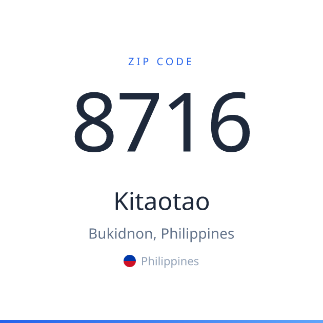 Shareable ZIP code 8716 card for Kitaotao, light theme