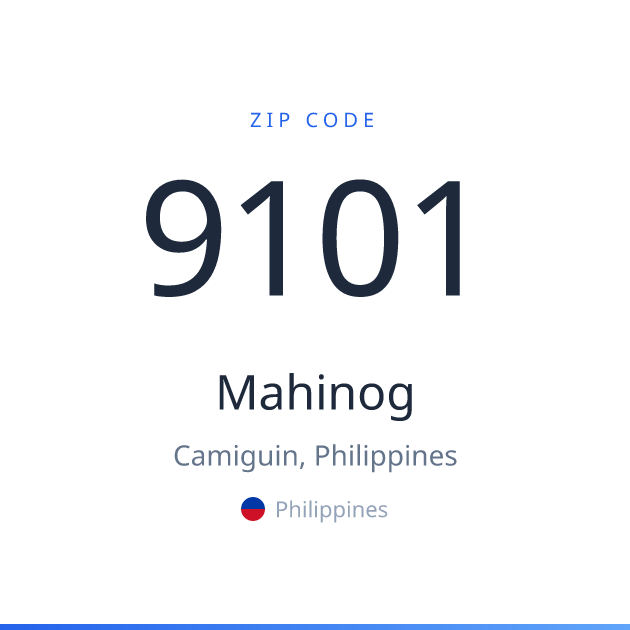 Shareable ZIP code 9101 card for Mahinog, light theme