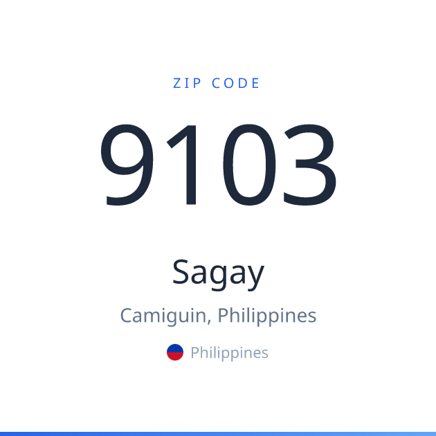 Shareable ZIP code 9103 card for Sagay, light theme