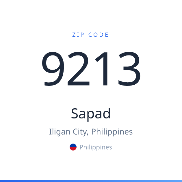 Shareable ZIP code 9213 card for Sapad, light theme