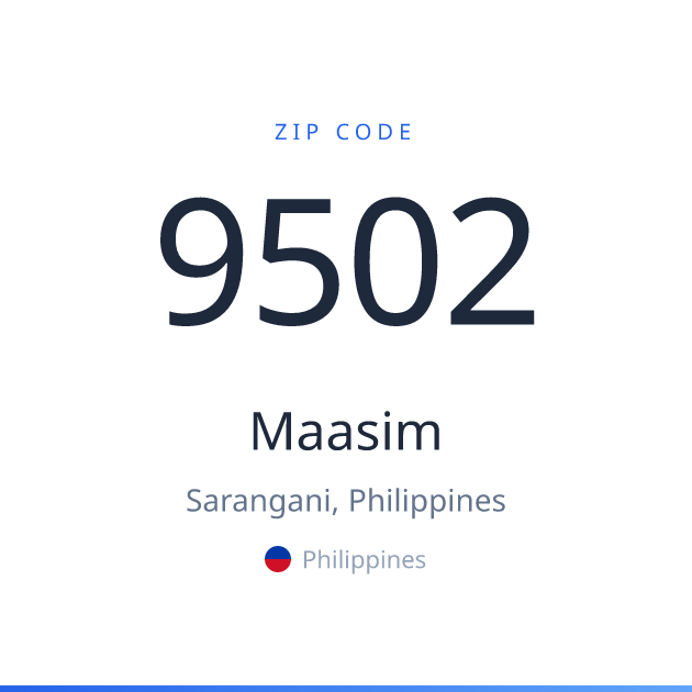 Shareable ZIP code 9502 card for Maasim, light theme