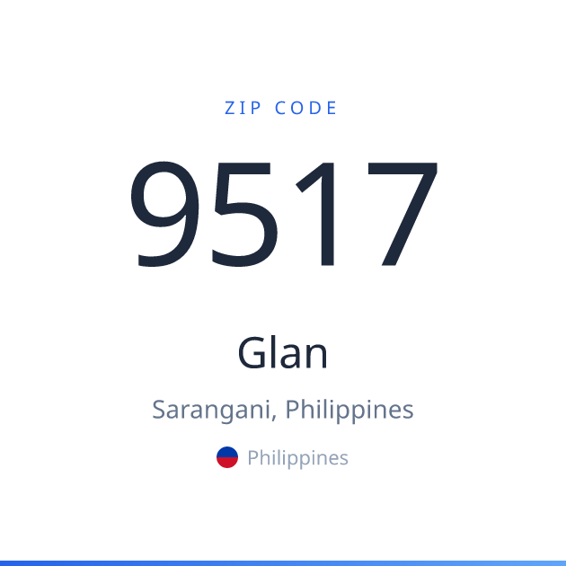 Shareable ZIP code 9517 card for Glan, light theme